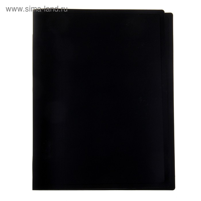 Папка с зажимом А4 500мкм, торцевая наклейка, черная - Фото 1