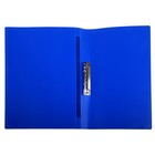 Папка с боковым зажимом А4 пластик 0,50мм торцевая наклейка Синяя - Фото 2