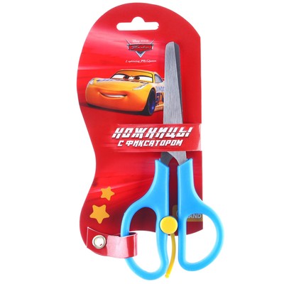 Ножницы детские 13 см, безопасные, пластиковые ручки с фиксатором, «Тачки», МИКС