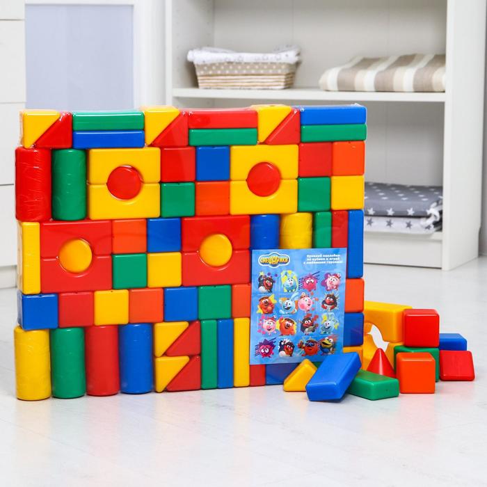 Набор цветных кубиков «Крош и Ёжик», 72 элемента, Смешарики - фото 1890976957