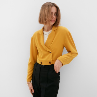 Жакет женский MINAKU: Green trend, горчичный, размер 48