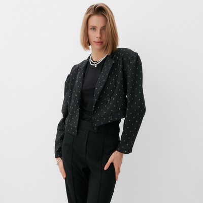 Жакет женский MINAKU: Green trend, чёрный, размер 48