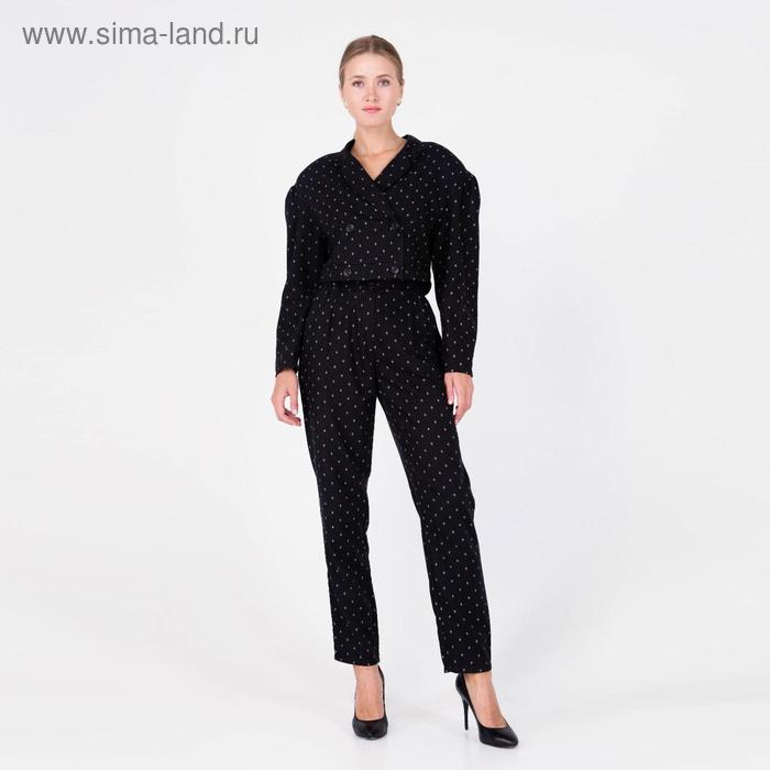 Брюки чиносы женские MINAKU: Green trend цвет чёрный, р-р 48 - Фото 1