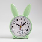 Часы - будильник настольные «Зайчик», плавный ход, циферблат d=10 см, 16.5×11 см, от батареек АА - Фото 2