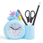 Часы - органайзер с будильником «Милый единорог», дискретный ход, d=6.5 см, 12.5×9 см, АА - Фото 1