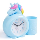 Часы - органайзер с будильником «Милый единорог», дискретный ход, d=6.5 см, 12.5×9 см, АА - Фото 2