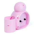 Будильник "Пингвинёнок", с карандашницей, дискретный ход, d-6 см, 12 х 14.5 см, розовый - Фото 3
