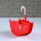 Кашпо деревянное "Зонтик с подвесом", красный, 19×9×21.5 см - фото 24409081