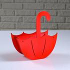 Кашпо деревянное "Зонтик с подвесом", красный, 19×9×21.5 см - фото 24409082