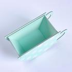 Кашпо деревянное "Чашка в горошек", мятный, 20×9×11 см - фото 21130534