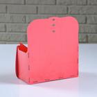 Кашпо деревянное "Рюкзачок открытый", коралловый, 20×9×21 см 5241966