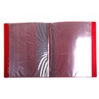 Папка с 60 прозрачными вкладышами А4, 700мкм, торцевой карман с бумажной вставкой, красная - Фото 2