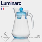Кувшин Luminarc Arc, 1.3 л, пластиковая крышка, стекло, прозрачный - Фото 1