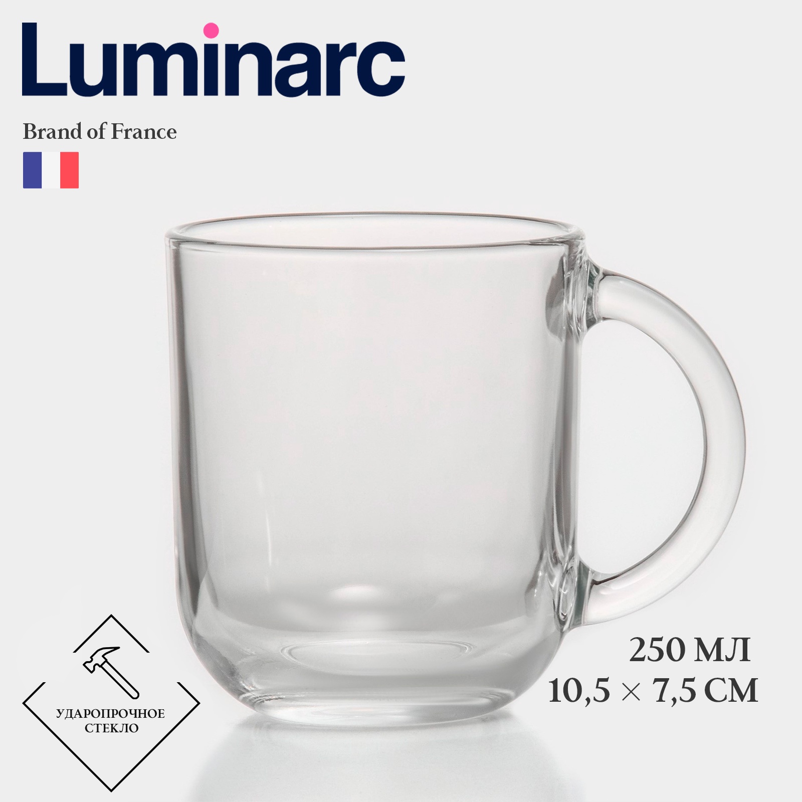 Кружка стеклянная Luminarc Troquet, 250 мл, цвет прозрачный (5082407 ...