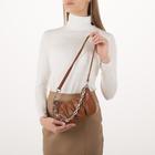 Сумка женская, отдел на молнии, длинный ремень, цвет рыжий - фото 809114884