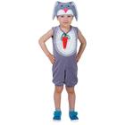 Карнавальный костюм для мальчика «Заяц с грудкой», велюр, комбинезон, шапка, от 1,5-3-х лет - фото 294998296