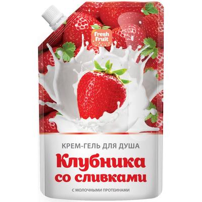 Крем-гель для душа Fresh Fruit «Клубника со сливками», дой-пак 200 мл