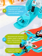 Снегокат «Тимка спорт 6» Ми-ми-мишки, со спинкой, с родительской ручкой, бирюзовый, ТС6/ММ1 Nika Kids - Фото 2