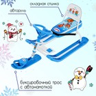 Снегокат «Тимка спорт 4-1 Три кота», ТС4-1/ТК, со спинкой и ремнём безопасности, цвет голубой/белый - Фото 2