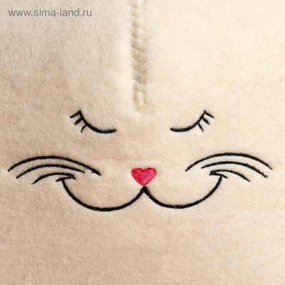 Шапка для бани и сауны, «Кошечка», полиэфир, шерсть, белая