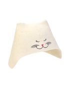 Шапка для бани и сауны, «Кошечка», полиэфир 70%, шерсть 30%, белая - Фото 2