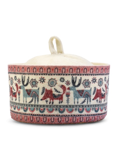 Шапка для бани и сауны «Лисы, лоси», полиэфир, шерсть