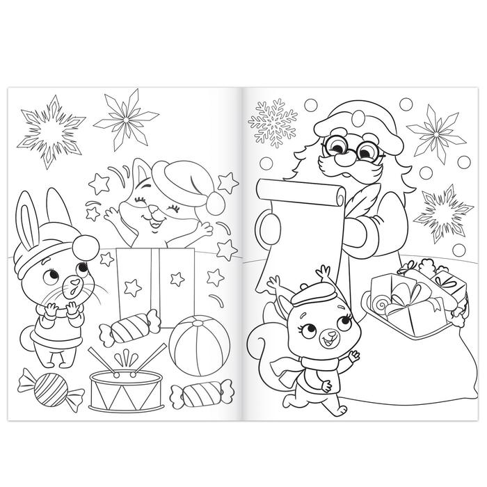 Распечатать бесплатно новогодние раскраски для детей