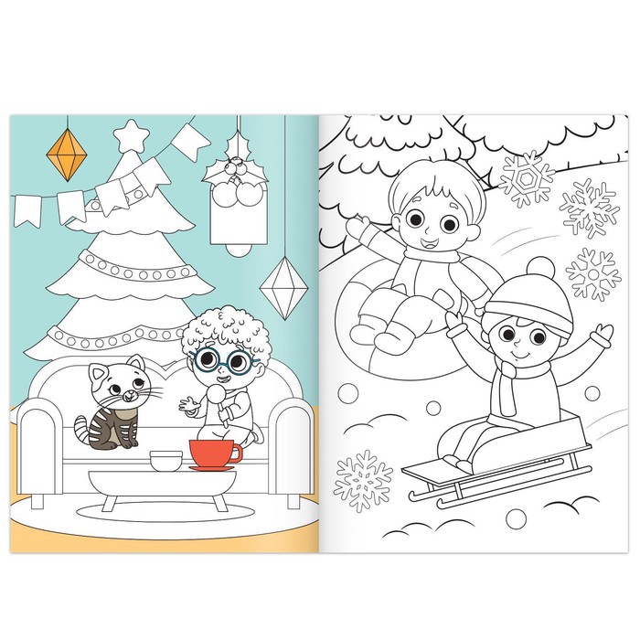 Раскраски новогодние набор «К нам приходит праздник», 6 шт по 12 стр. - фото 1927605705