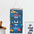 Кармашек текстильный Этель "Super hero", 3 отделения, 26х50 см, водонепроницаемый - фото 119408435