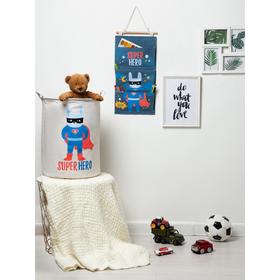 Кармашек текстильный Этель «Super hero», 3 отделения, 26×50 см, водонепроницаемый