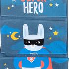 Кармашек текстильный Этель "Super hero", 3 отделения, 26х50 см, водонепроницаемый - фото 119408440