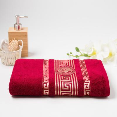 Полотенце махровое жаккардовое Афина 50х100 см, бордовый, хлопок 100%, 450г/м2