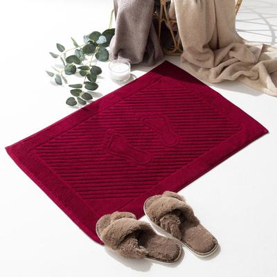 Полотенце для ног жаккард Ножки 50х70 см, бордовый, хлопок 100%, 700г/м2