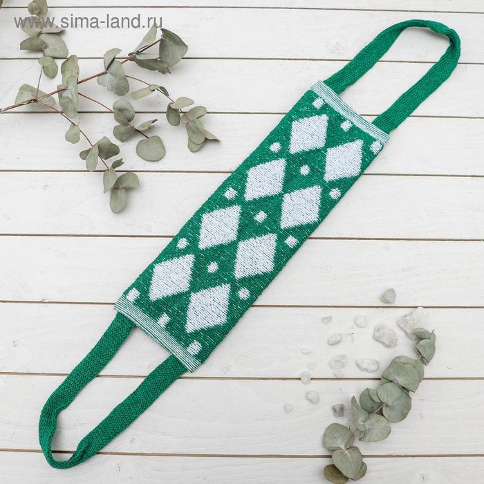 Мочалка-лента для тела хлопковая Доляна «Узор», 40×11 см, цвет МИКС - Фото 1