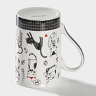 Кружка Доляна «Кошачьи будни», 300 мл, фарфор, белая - Фото 3