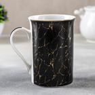 Кружка фарфоровая Доляна Black Gold, 300 мл, цвет чёрный - Фото 2