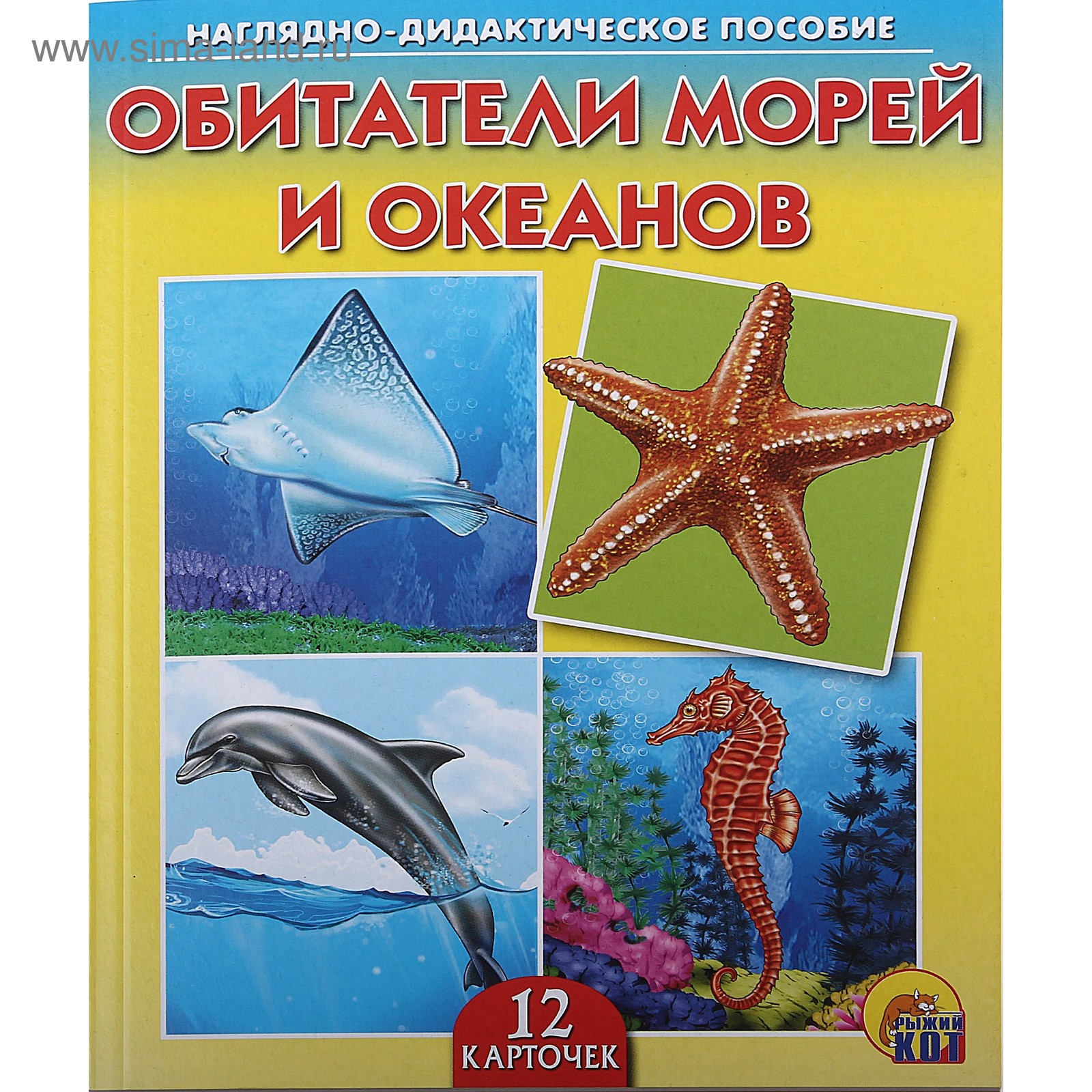 Дидактическое пособие «Обитатели морей и океанов», 12 карточек