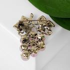 Брошь «Виноград» лоза кварца, розово-зелёная в чернёном золоте - Фото 2