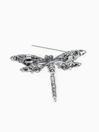 Брошь «Стрекоза» ажурная, чёрно-зелёная в чернёном серебре - Фото 3