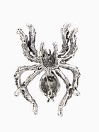 Брошь «Паук», цветочки, серо-зелёная в чернёном серебре - Фото 3