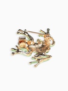 Брошь «Лягушка» волшебная, зелёная в золоте - Фото 3