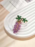 Брошь «Аметист» виноград, подвижные бусины, зелёно-фиолетовая в золоте - Фото 4