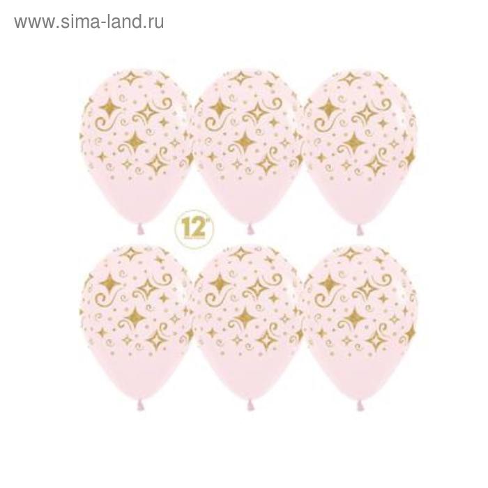 Шар латексный 12" «Сверкающие бриллианты», макарун, нежно-розовый, пастель, 5-сторонний, набор 10 шт. - Фото 1