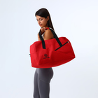 Сумка дорожная женская на молнии TEXTURA, большой размер, цвет красный - Фото 11