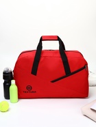 Сумка дорожная женская на молнии TEXTURA, большой размер, цвет красный - Фото 3