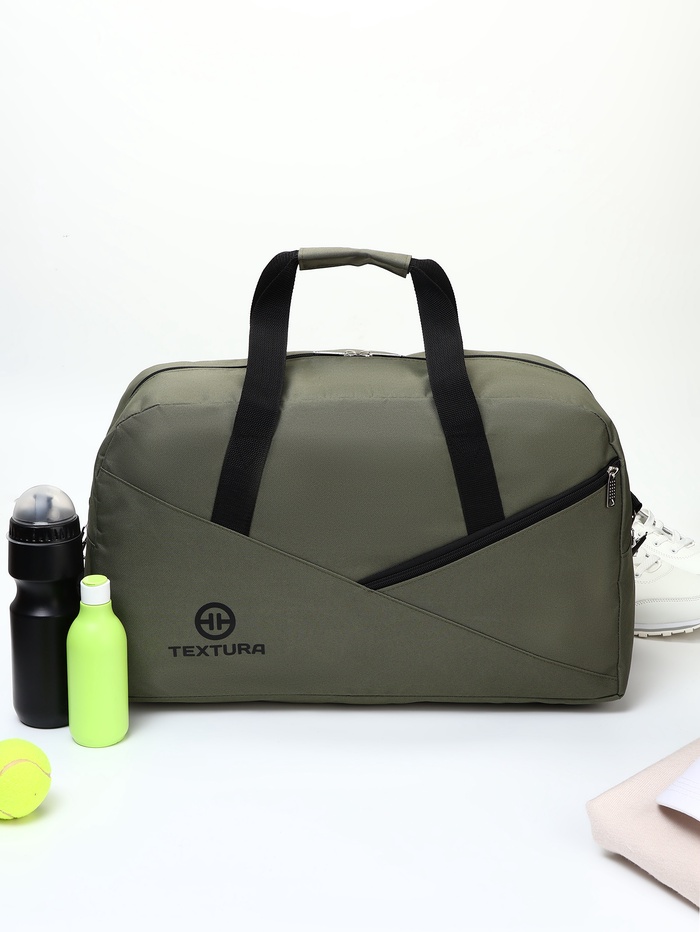 Сумка дорожная на молнии TEXTURA, большой размер, цвет зелёный - Фото 1