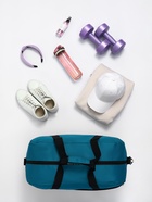 Сумка дорожная на молнии TEXTURA, большой размер, бирюзовая - Фото 8