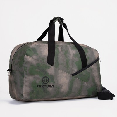 Сумка дорожная, TEXTURA, большой размер, цвет зелёный/камуфляж