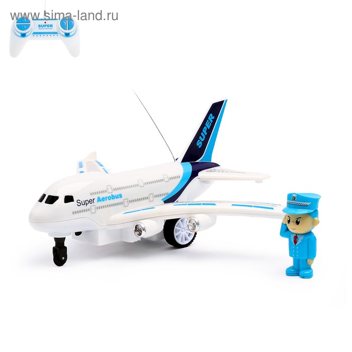 Самолёт радиоуправляемый «Авиалиния», световые и звуковые эффекты, работает от батареек, цвета МИКС - Фото 1