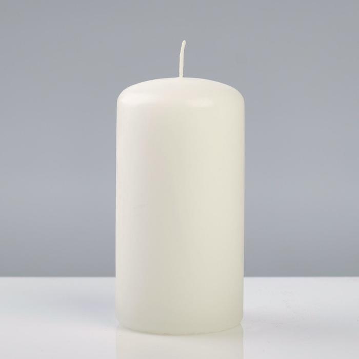 Свеча - цилиндр "Колор", 6×11,5 см, белый - Фото 1
